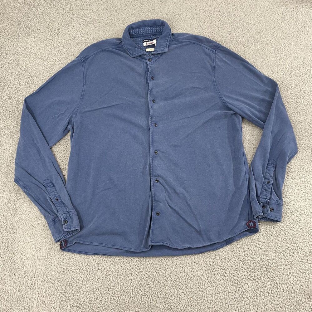 Johnnie -O Surfside Long Sleeve Men 2XL Blue Button Down